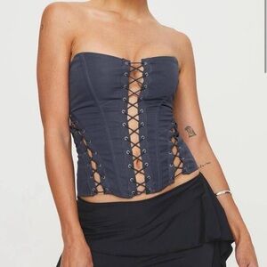 Princess Polly Midnight Blue Corset Top